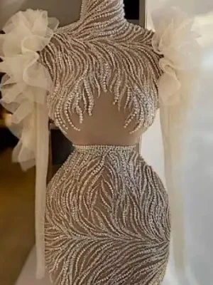 لباس عروس جواهردوزی شده